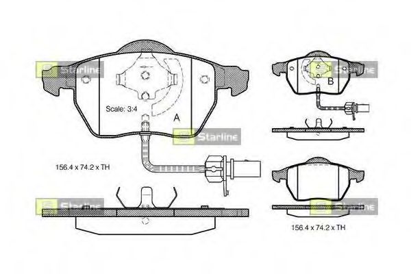 STARLINE BD S301 Тормозные колодки для VOLKSWAGEN (Фольксваген) STARLINE BD S301 Тормозные колодки для VOLKSWAGEN (Фольксваген)