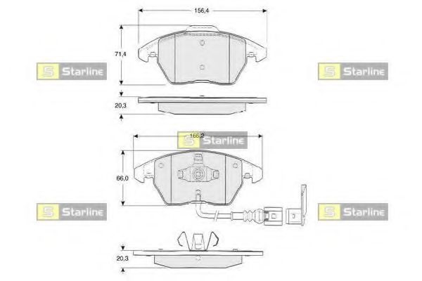 STARLINE BD S833P Тормозные колодки для AUDI TT (Ауди Тт) STARLINE BD S833P Тормозные колодки для AUDI TT (Ауди Тт)