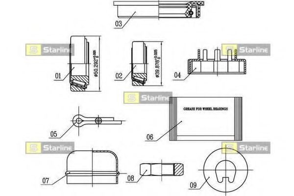 STARLINE LO 00529 Комплект подшипника ступицы колеса для AUDI 80 (Ауди 80) STARLINE LO 00529 Комплект подшипника ступицы колеса для AUDI 80 (Ауди 80)