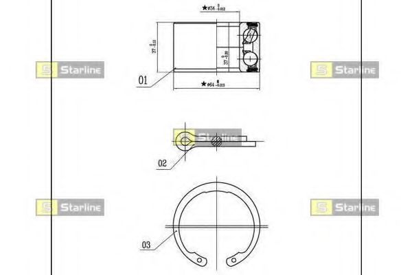 STARLINE LO 00663 Комплект подшипника ступицы колеса для OPEL (Опель) STARLINE LO 00663 Комплект подшипника ступицы колеса для OPEL (Опель)