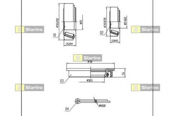 STARLINE LO 00944 Комплект подшипника ступицы колеса для OPEL (Опель) STARLINE LO 00944 Комплект подшипника ступицы колеса для OPEL (Опель)