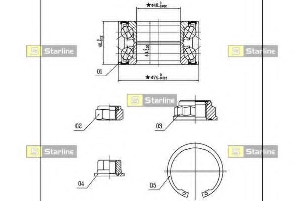 STARLINE LO 03455 Комплект подшипника ступицы колеса для AUDI A3 (Ауди А3) STARLINE LO 03455 Комплект подшипника ступицы колеса для AUDI A3 (Ауди А3)