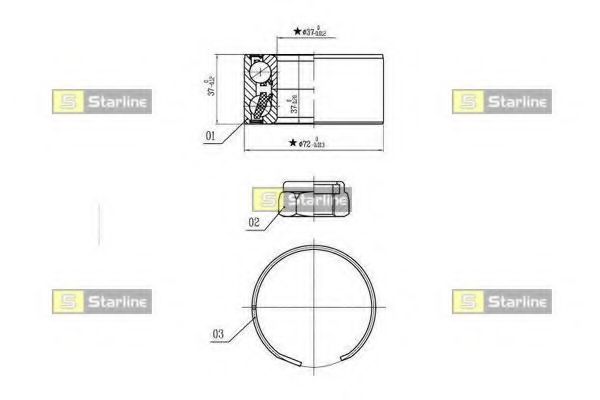 STARLINE LO 03596 Комплект подшипника ступицы колеса для RENAULT (Рено) STARLINE LO 03596 Комплект подшипника ступицы колеса для RENAULT (Рено)
