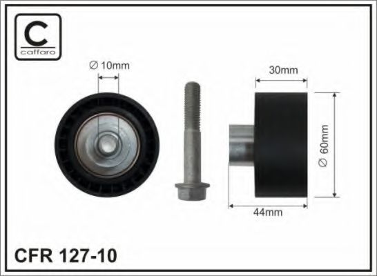 CAFFARO 127-10 Паразитный Ведущий ролик, зубчатый ремень для CHERY (Чери) CAFFARO 127-10 Паразитный Ведущий ролик, зубчатый ремень для CHERY (Чери)