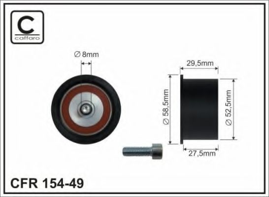 CAFFARO 154-49 Паразитный Ведущий ролик, зубчатый ремень для OPEL OMEGA B (Опель Омега б) CAFFARO 154-49 Паразитный Ведущий ролик, зубчатый ремень для OPEL OMEGA B (Опель Омега б)