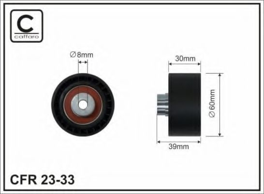 CAFFARO 23-33 Паразитный Ведущий ролик, зубчатый ремень для PEUGEOT 1007 (Пежо 1007) CAFFARO 23-33 Паразитный Ведущий ролик, зубчатый ремень для PEUGEOT 1007 (Пежо 1007)