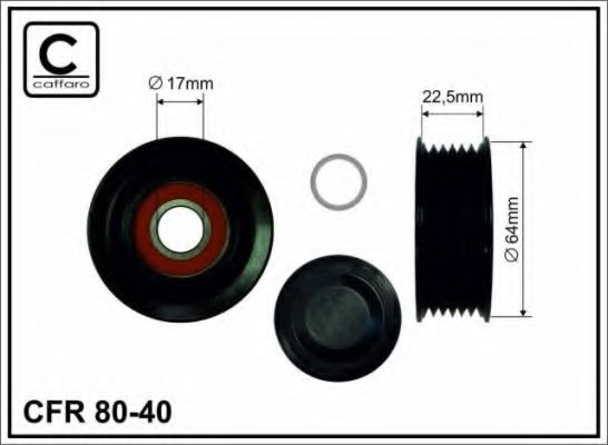 CAFFARO 80-40 Паразитный ведущий ролик, поликлиновой ремень для MERCEDES-BENZ SPRINTER 4,6-T (Мэрcэдэс-бэнз Спринтэр 4,6-т) CAFFARO 80-40 Паразитный ведущий ролик, поликлиновой ремень для MERCEDES-BENZ SPRINTER 4,6-T (Мэрcэдэс-бэнз Спринтэр 4,6-т)