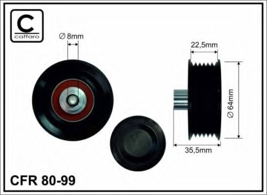 CAFFARO 80-99 Паразитный ведущий ролик, поликлиновой ремень для CITROëN (Cитроëн) CAFFARO 80-99 Паразитный ведущий ролик, поликлиновой ремень для CITROëN (Cитроëн)