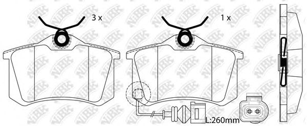 NiBK PN0019W Тормозные колодки для VOLKSWAGEN (Фольксваген) NiBK PN0019W Тормозные колодки для VOLKSWAGEN (Фольксваген)