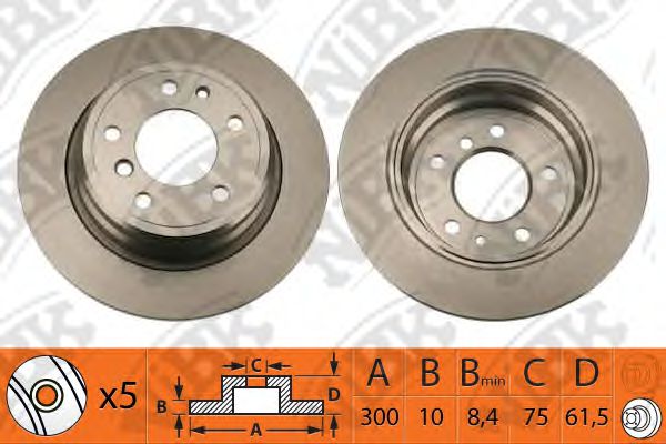 NiBK RN1034 Тормозной диск для BMW 5 (Бмв 5) NiBK RN1034 Тормозной диск для BMW 5 (Бмв 5)