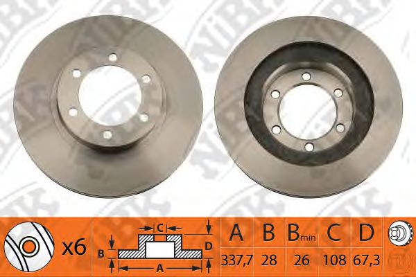 NiBK RN1220 Тормозной диск для TOYOTA (FAW) PRADO (Тойота/тоета (фав) Прадо) NiBK RN1220 Тормозной диск для TOYOTA (FAW) PRADO (Тойота/тоета (фав) Прадо)