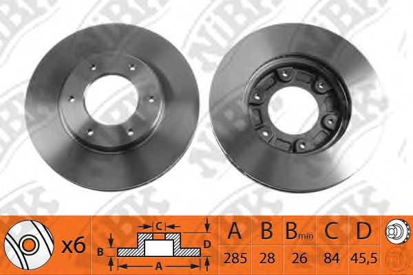 NiBK RN1266 Тормозной диск для TOYOTA (Тойота/тоета)