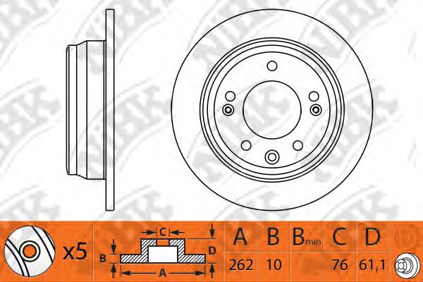 NiBK RN1307 Тормозной диск для KIA (Киа) NiBK RN1307 Тормозной диск для KIA (Киа)