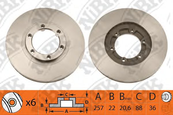 NiBK RN1326 Тормозной диск для ISUZU ELF (Исузу Элф) NiBK RN1326 Тормозной диск для ISUZU ELF (Исузу Элф)