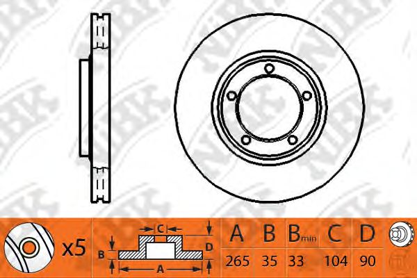 NiBK RN1331 Тормозной диск для ISUZU ELF (Исузу Элф) NiBK RN1331 Тормозной диск для ISUZU ELF (Исузу Элф)