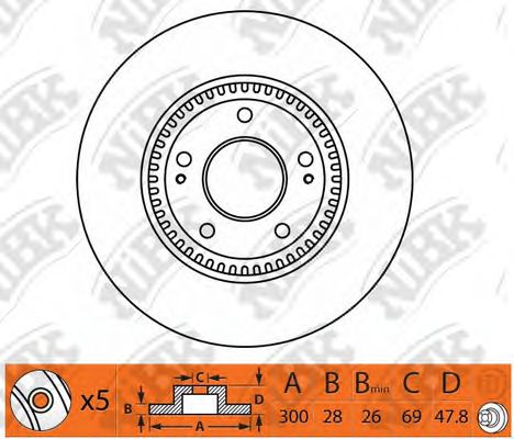 NiBK RN1348 Тормозной диск для HYUNDAI (Хендай) NiBK RN1348 Тормозной диск для HYUNDAI (Хендай)