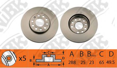 NiBK RN1374 Тормозной диск для SKODA OCTAVIA (Шкода Октавия) NiBK RN1374 Тормозной диск для SKODA OCTAVIA (Шкода Октавия)