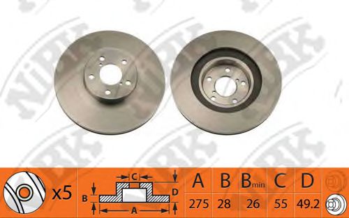NiBK RN1384 Тормозной диск для TOYOTA (Тойота/тоета)