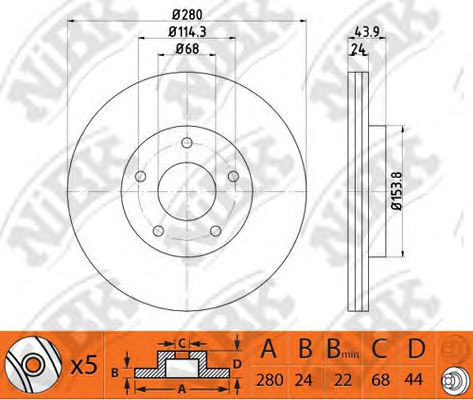 NiBK RN1426 Тормозной диск для NISSAN SENTRA VII (Ниссан Сэнтра v2) NiBK RN1426 Тормозной диск для NISSAN SENTRA VII (Ниссан Сэнтра v2)