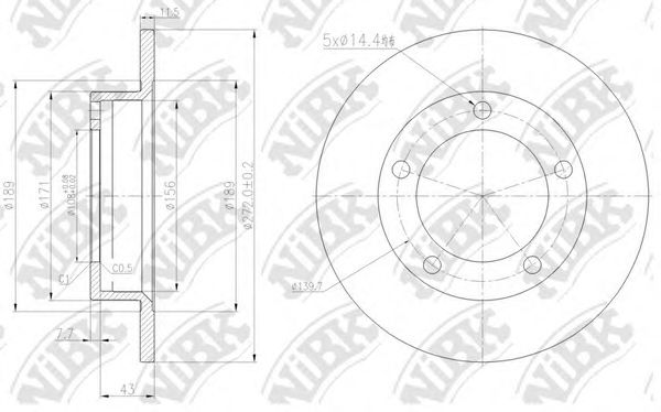 NiBK RN1454 Тормозной диск для LADA NIVA II (Лада Нива 2) NiBK RN1454 Тормозной диск для LADA NIVA II (Лада Нива 2)