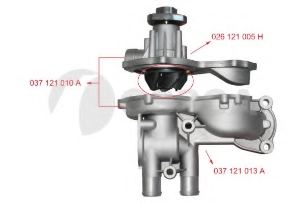 OSSCA 00994 Водяной насос для AUDI 100 (Ауди 100) OSSCA 00994 Водяной насос для AUDI 100 (Ауди 100)