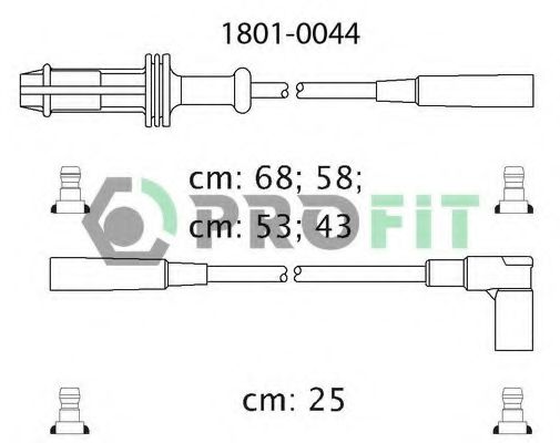 PROFIT 1801-0044 Комплект проводов зажигания для PEUGEOT 205 II (Пежо 205 2) PROFIT 1801-0044 Комплект проводов зажигания для PEUGEOT 205 II (Пежо 205 2)
