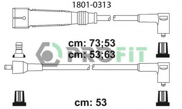 PROFIT 1801-0313 Комплект проводов зажигания для SEAT TOLEDO (Сеат Толэдо) PROFIT 1801-0313 Комплект проводов зажигания для SEAT TOLEDO (Сеат Толэдо)