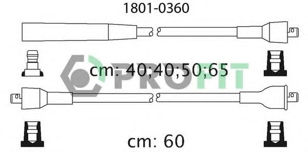 PROFIT 1801-0360 Комплект проводов зажигания для AUDI 80 (Ауди 80) PROFIT 1801-0360 Комплект проводов зажигания для AUDI 80 (Ауди 80)