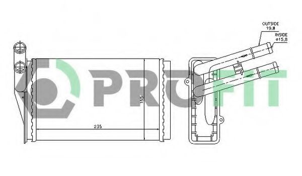 PROFIT PR 0018N1 Теплообменник, отопление салона для AUDI 90 (Ауди 90) PROFIT PR 0018N1 Теплообменник, отопление салона для AUDI 90 (Ауди 90)