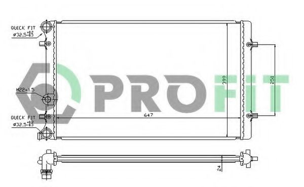 PROFIT PR 9523A2 Радиатор, охлаждение двигателя для AUDI TT (Ауди Тт) PROFIT PR 9523A2 Радиатор, охлаждение двигателя для AUDI TT (Ауди Тт)