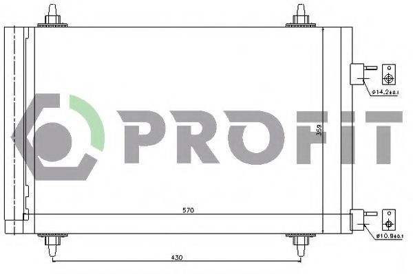 PROFIT PR 1912C1 Конденсатор, кондиционер для CITROëN (Cитроëн) PROFIT PR 1912C1 Конденсатор, кондиционер для CITROëN (Cитроëн)