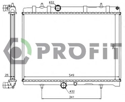 PROFIT PR 0522A1 Радиатор, охлаждение двигателя для PEUGEOT 407 (Пежо 407) PROFIT PR 0522A1 Радиатор, охлаждение двигателя для PEUGEOT 407 (Пежо 407)