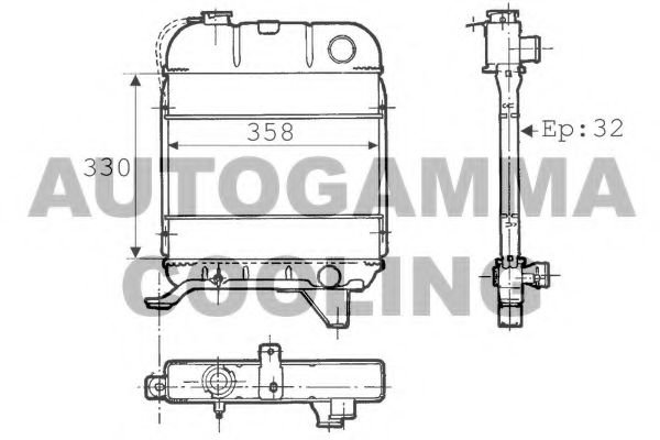AUTOGAMMA 100762 Радиатор, охлаждение двигателя для PEUGEOT (Пежо) AUTOGAMMA 100762 Радиатор, охлаждение двигателя для PEUGEOT (Пежо)