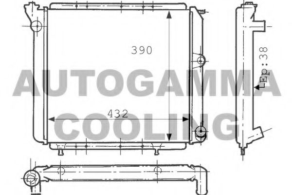 AUTOGAMMA 100832 Радиатор, охлаждение двигателя для RENAULT 9 (Рено 9) AUTOGAMMA 100832 Радиатор, охлаждение двигателя для RENAULT 9 (Рено 9)