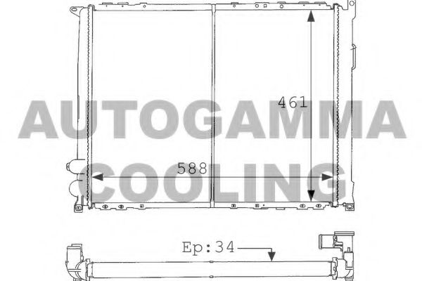 AUTOGAMMA 100908 Радиатор, охлаждение двигателя 