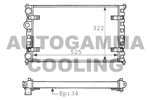 AUTOGAMMA 100947 Радиатор, охлаждение двигателя для VOLKSWAGEN CADDY II (Фольксваген Кадди 2) AUTOGAMMA 100947 Радиатор, охлаждение двигателя для VOLKSWAGEN CADDY II (Фольксваген Кадди 2)