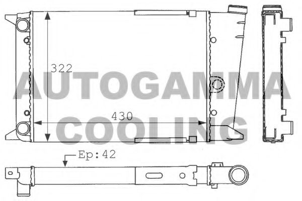 AUTOGAMMA 101043 Радиатор, охлаждение двигателя для VOLKSWAGEN GOLF (Фольксваген Голф) AUTOGAMMA 101043 Радиатор, охлаждение двигателя для VOLKSWAGEN GOLF (Фольксваген Голф)