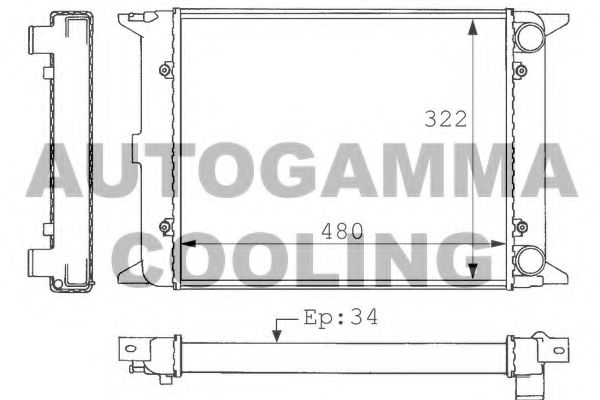 AUTOGAMMA 101047 Радиатор, охлаждение двигателя для VOLKSWAGEN SCIROCCO (Фольксваген Сcироccо) AUTOGAMMA 101047 Радиатор, охлаждение двигателя для VOLKSWAGEN SCIROCCO (Фольксваген Сcироccо)