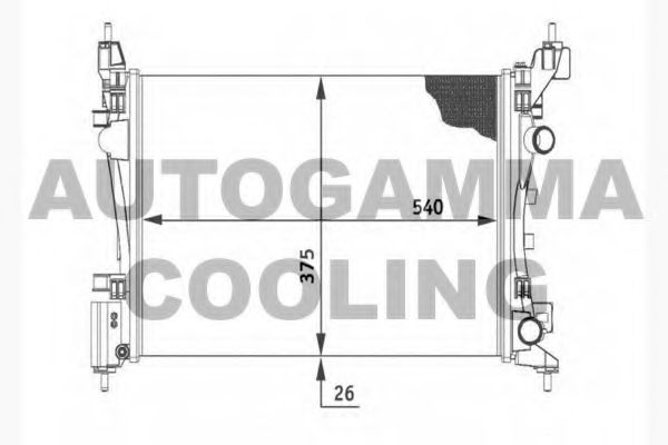 AUTOGAMMA 104556 Радиатор, охлаждение двигателя<br >для транспортных средств с без кондиционером 