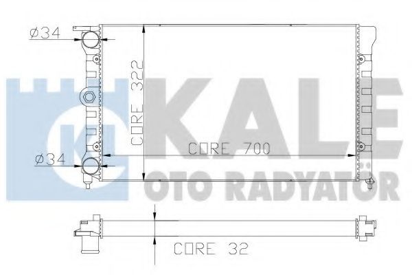 KALE OTO RADYATÖR 139700 Радиатор, охлаждение двигателя для VOLKSWAGEN (Фольксваген) KALE OTO RADYATÖR 139700 Радиатор, охлаждение двигателя для VOLKSWAGEN (Фольксваген)