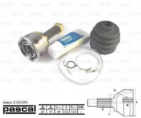 PASCAL G10016PC Шарнирный комплект, приводной вал со стороны колеса для CHEVROLET (Шевроле) PASCAL G10016PC Шарнирный комплект, приводной вал со стороны колеса для CHEVROLET (Шевроле)