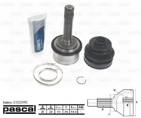 PASCAL G10309PC Шарнирный комплект, приводной вал со стороны колеса для KIA (Киа) PASCAL G10309PC Шарнирный комплект, приводной вал со стороны колеса для KIA (Киа)