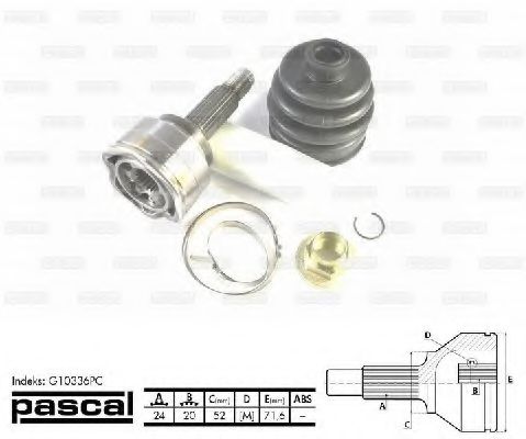 PASCAL G10336PC Шарнирный комплект, приводной вал со стороны колеса для KIA (Киа) PASCAL G10336PC Шарнирный комплект, приводной вал со стороны колеса для KIA (Киа)