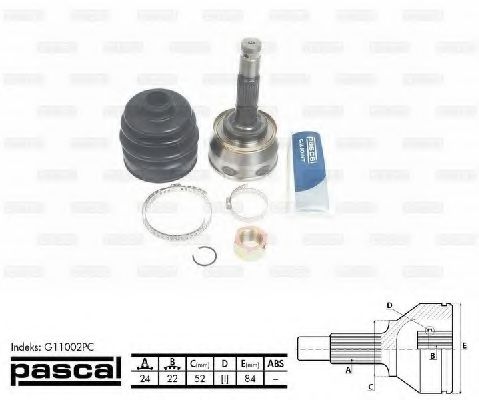 PASCAL G11002PC Шарнирный комплект, приводной вал со стороны колеса для NISSAN SENTRA I (Ниссан Сэнтра и) PASCAL G11002PC Шарнирный комплект, приводной вал со стороны колеса для NISSAN SENTRA I (Ниссан Сэнтра и)