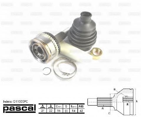 PASCAL G11030PC Шарнирный комплект, приводной вал со стороны колеса для NISSAN (Ниссан) PASCAL G11030PC Шарнирный комплект, приводной вал со стороны колеса для NISSAN (Ниссан)
