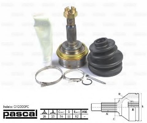 PASCAL G12000PC Шарнирный комплект, приводной вал со стороны колеса для TOYOTA COROLLA (Тойота/тоета Cоролла) PASCAL G12000PC Шарнирный комплект, приводной вал со стороны колеса для TOYOTA COROLLA (Тойота/тоета Cоролла)