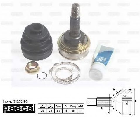 PASCAL G12001PC Шарнирный комплект, приводной вал со стороны колеса для TOYOTA COROLLA SPRINTER (Тойота/тоета Cоролла спринтэр) PASCAL G12001PC Шарнирный комплект, приводной вал со стороны колеса для TOYOTA COROLLA SPRINTER (Тойота/тоета Cоролла спринтэр)