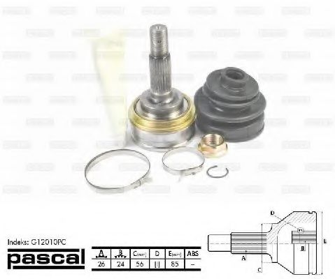 PASCAL G12010PC Шарнирный комплект, приводной вал для TOYOTA COROLLA SPRINTER (Тойота/тоета Cоролла спринтэр) PASCAL G12010PC Шарнирный комплект, приводной вал для TOYOTA COROLLA SPRINTER (Тойота/тоета Cоролла спринтэр)