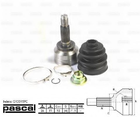PASCAL G13015PC Шарнирный комплект, приводной вал со стороны колеса для KIA (Киа) PASCAL G13015PC Шарнирный комплект, приводной вал со стороны колеса для KIA (Киа)