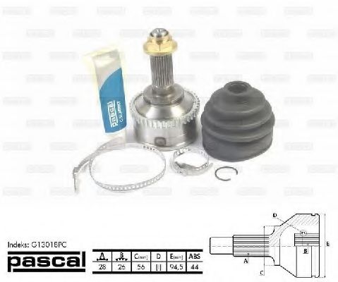 PASCAL G13018PC Шарнирный комплект, приводной вал со стороны колеса для MAZDA 626 III (Мазда 626 3) PASCAL G13018PC Шарнирный комплект, приводной вал со стороны колеса для MAZDA 626 III (Мазда 626 3)